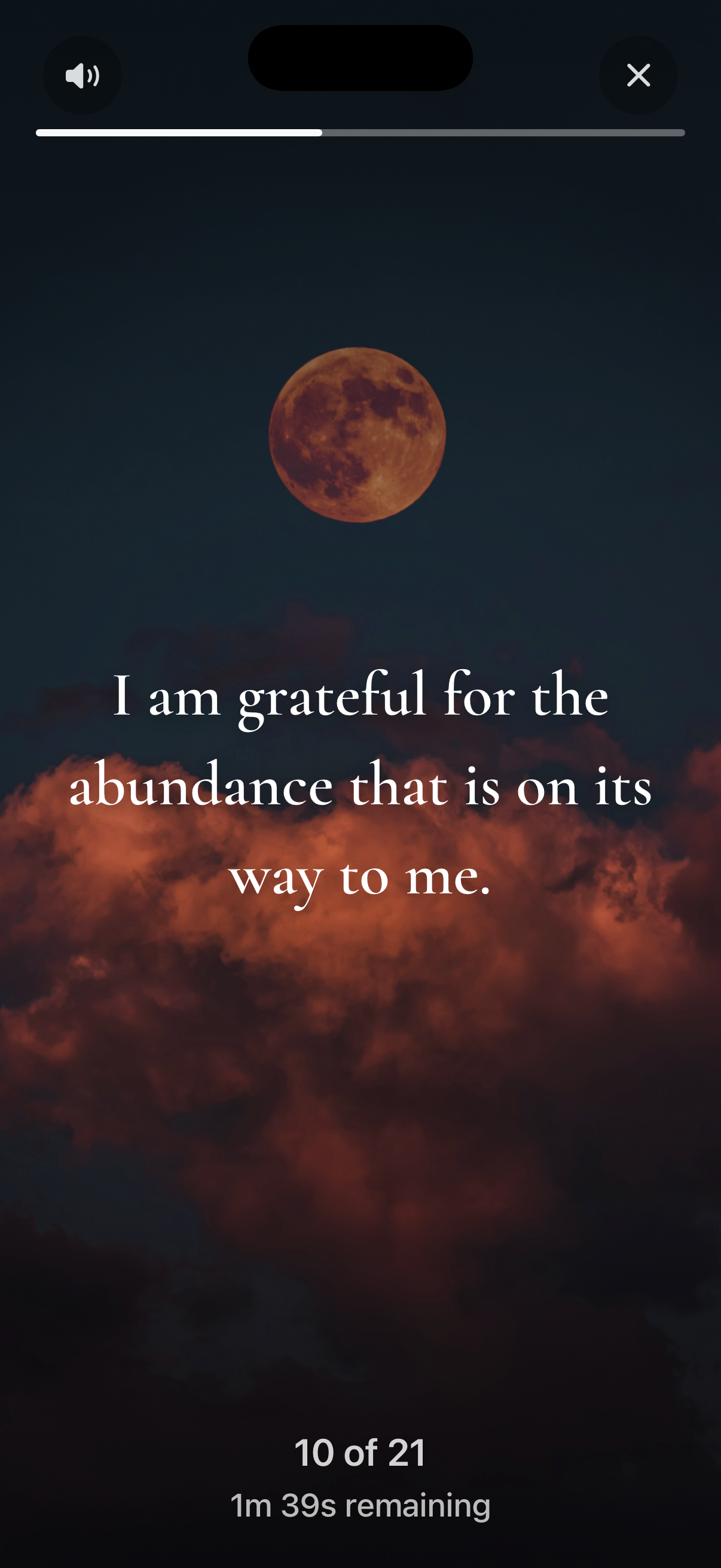 AffirmMe app screen with a personalized affirmation view